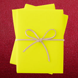 Neon Yellow Solid Color Inpakpapier Vel