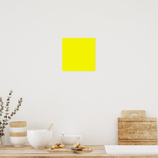 Neon Yellow Solid Color Poster (Keuken)