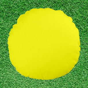 Neon Yellow Solid Color Rond Kussen