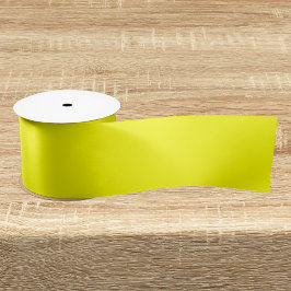 Neon Yellow Solid Color Satijnen Lint