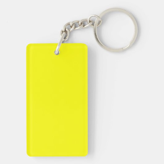 Neon Yellow Solid Color Sleutelhanger (achterkant)