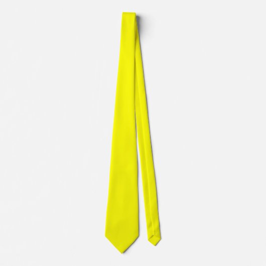 Neon Yellow Solid Color Stropdas (Voorkant)