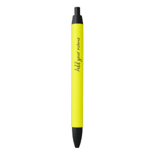 Neon Yellow Solid Color Zwarte Inkt Pen
