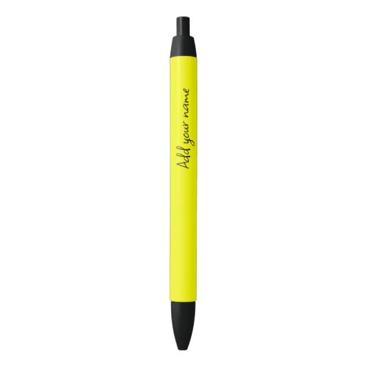 Neon Yellow Solid Color Zwarte Inkt Pen (Voorkant Verticaal)