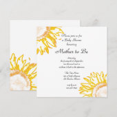 Neon Yellow Sunflower Baby shower Kaart (Voorkant / Achterkant)