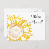 Neon Yellow Sunflower Change of Address Aankondigingskaart (Voorkant / Achterkant)