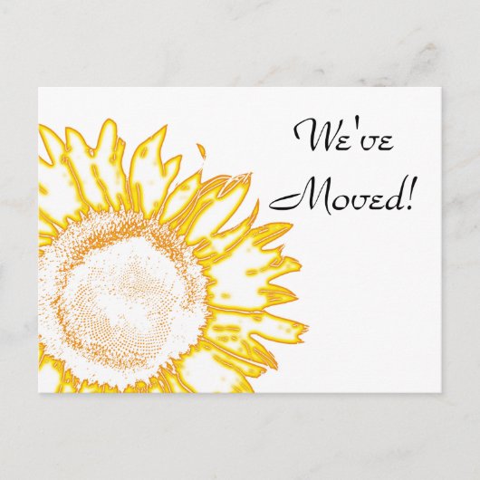Neon Yellow Sunflower Change of Address Aankondigingskaart (Voorkant)