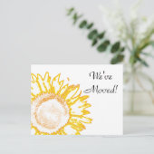 Neon Yellow Sunflower Change of Address Aankondigingskaart (Staand voorkant)