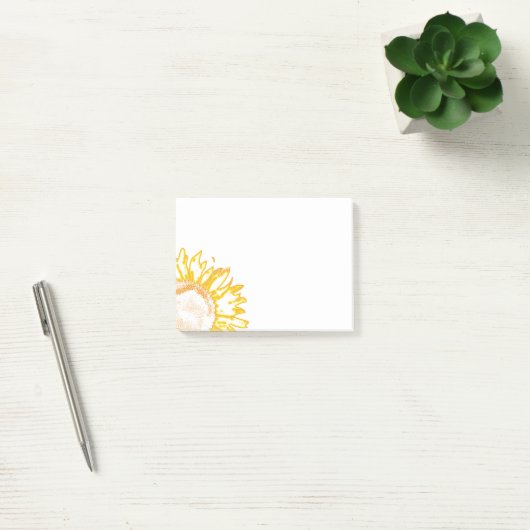 Neon Yellow Sunflower Post-it® Notes (Kantoor)