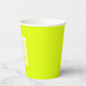 Neon Yellow - Voeg vet logo papier kopjes Papieren Bekers (Links)