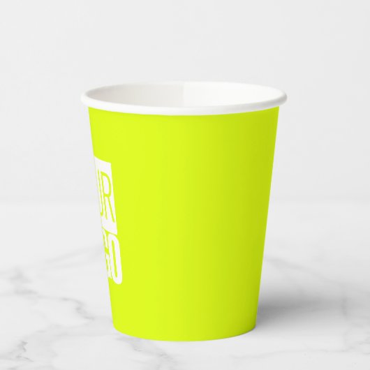 Neon Yellow - Voeg vet logo papier kopjes Papieren Bekers (Links)