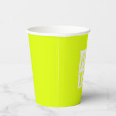 Neon Yellow - Voeg vet logo papier kopjes Papieren Bekers (Rechts)