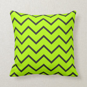 Neon Yellow Zigzag Kussens