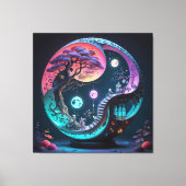 Neon Yin Yang Surreal Fantasy 1 Canvas Afdruk (Voorkant)