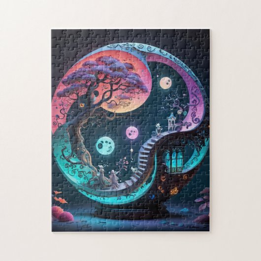 Neon Yin Yang Surreal Fantasy 1 Legpuzzel (Verticaal)