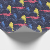 Neon Zangvogels Botanisch Inpakpapier (Hoek)