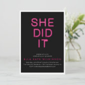 Neon- ze deed het Uitnodiging van de GraduPartij (Staand voorkant)