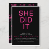 Neon- ze deed het Uitnodiging van de GraduPartij (Voorkant / Achterkant)