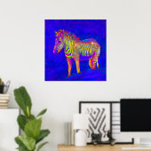 neon zebra 2 poster (Thuiskantoor)