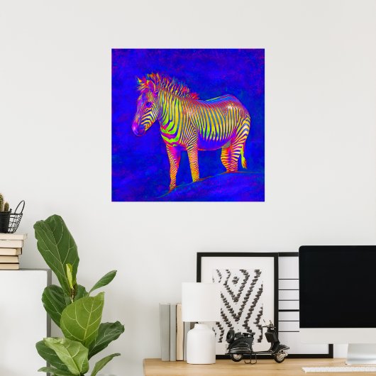 neon zebra 2 poster (Thuiskantoor)