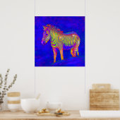 neon zebra 2 poster (Keuken)