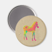 Neon Zebra Baby Animal Psychedelic Cute Funky Magneet (Voorkant / Achterkant)