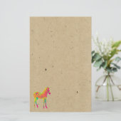 Neon Zebra Baby Animal Psychedelic Funky Retro Briefpapier (Staand voorkant)