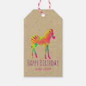Neon Zebra Baby Animal Psychedelic Funky Retro Cadeaulabel (Voorkant)