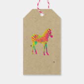 Neon Zebra Baby Animal Psychedelic Funky Retro Cadeaulabel (Achterkant)