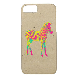 Neon Zebra Baby Animal Psychedelic Funky Retro iPhone 8/7 Hoesje