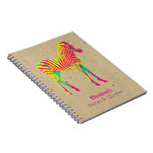Neon Zebra Baby Animal Psychedelic Funky Retro Notitieboek (Rechterzijde)