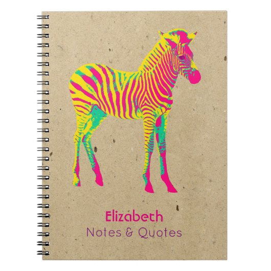 Neon Zebra Baby Animal Psychedelic Funky Retro Notitieboek (Voorkant)