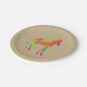 Neon Zebra Baby Animal Psychedelic Funky Retro Papieren Bordje (Gekanteld)