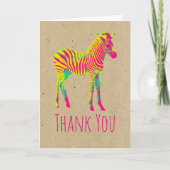 Neon Zebra Baby Funky Retro Dank je wel Bedankkaart (Voorkant)