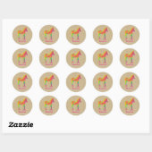 Neon Zebra Baby Funky Retro Dank je wel Ronde Sticker (Vel)