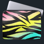 Neon Zebra Electronics Bag Laptop Sleeve<br><div class="desc">Een elektronicazak met een airpenseel van 80's,  geïnspireerd op het ontwerp van de neonzebraafdruk.</div>