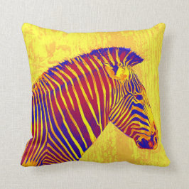 neon zebra- geel, rood kussen