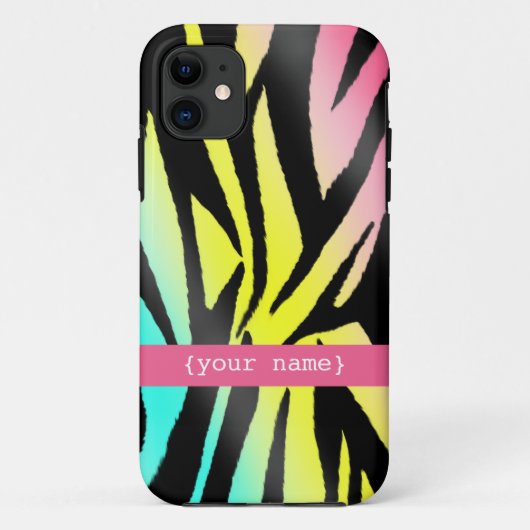 Neon Zebra iPhone 5 Hoesje (Achterkant)