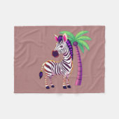 Neon Zebra Paradijs Fleece Deken (Voorkant (Horizontaal))