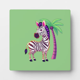 Neon Zebra Paradijs Fotoplaat