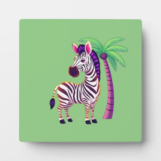 Neon Zebra Paradijs Fotoplaat (Voorkant)