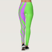 Neon Zebra Patroon Mode Leggings (Achterkant)