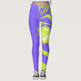 Neon Zebra Patroon Mode Leggings