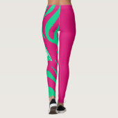 Neon Zebra Patroon Mode Leggings (Achterkant)
