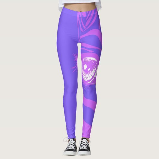 Neon Zebra Patroon Mode Leggings (Voorkant)