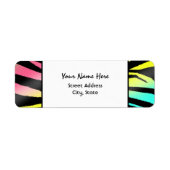 Neon Zebra Print Adresetiketten Etiket (Voorkant)