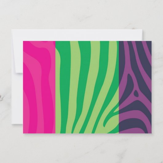 Neon Zebra Print Bowling Glow Bowl Party Uitnodige Kaart (Achterkant)