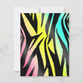 Neon Zebra Print Party uitnodiging (Achterkant)