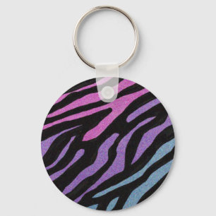 Neon Zebra print Sleutelhanger