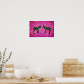 Neon Zebra Reflectie Poster (Keuken)